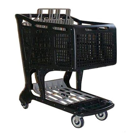 Ipt IPTInc EX11575 Large Plastic Shopping Cart, Black/Gray EX11575-GEB